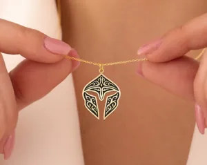 Spartan Helmet Necklace in Gold Plated Sterling Silver – 1