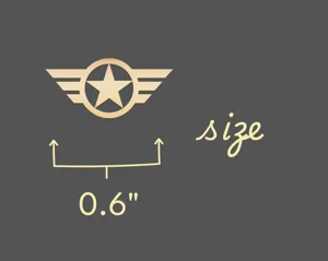 Military Wing Star Necklace – Gold Plated Symbol Pendant – 5