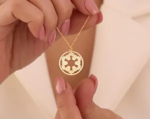 Galactic Empire Necklace – Star Fan Gift – Sci-Fi Symbol Pendant – 2