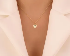 Personalized Guitar Pick Necklace with Name in 925 Sterling Silver – 3