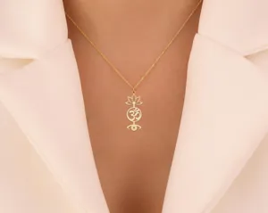 Spiritual Symbol Necklace: Custom Lotus, Om and Evil Eye Pendant – 3