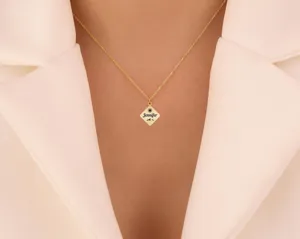 Custom Name Necklace with Mountain and Sun Charm – 3