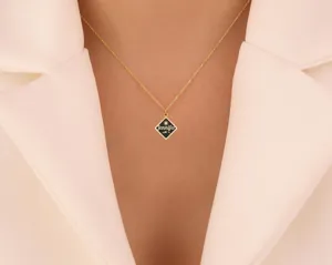 Custom Name Necklace with Changeable Icon – Personalized Nature Pendant – 3