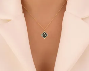 Double Sided Name Necklace with Custom Icon in Sterling Silver – 4