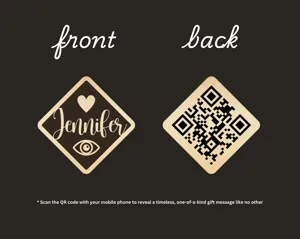 Custom QR Code Necklace with Name: Gold Plated Secret Message Pendant – 5