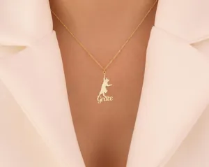 Custom Cat Name Necklace: Personalized Jumping Kitty Pendant in Sterling Silver – 3