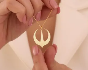 Andor Ferrix Rebellion Necklace – Gold Plated Sterling Silver Sci-Fi Symbol Pendant – 2