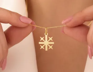 Cross Star Pendant Necklace in Gold Plated 925 Sterling Silver – 2