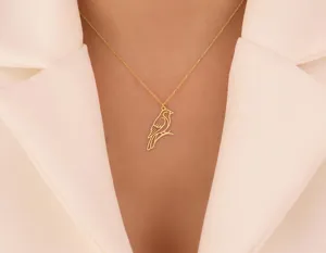 Bird Pendant: Minimalist Gold Plated Necklace in Sterling Silver – 2