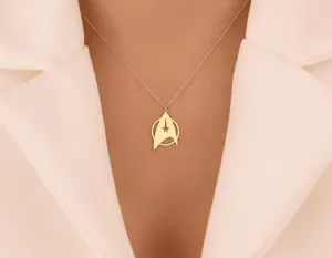 Sci-Fi Necklace: Starfleet Pendant in Gold Plated Sterling Silver – 3