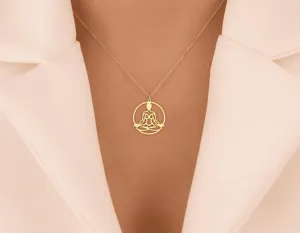 Meditation Pose Necklace – Gold Plated Yoga Pendant – 2