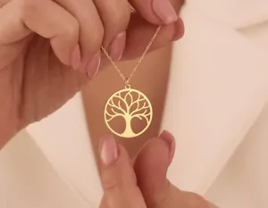 Tree of Life Pendant Necklace in Gold Plated Sterling Silver – 1