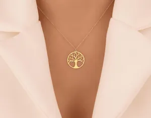 Tree of Life Pendant Necklace in Gold Plated Sterling Silver – 2