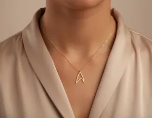 Starfleet Pendant Necklace in Gold Tone with 925 Sterling Silver – 1