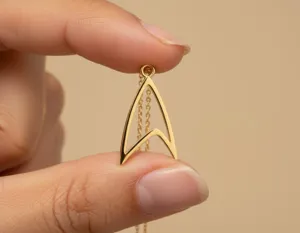 Starfleet Pendant Necklace in Gold Tone with 925 Sterling Silver – 2