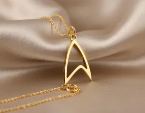 Starfleet Pendant Necklace in Gold Tone with 925 Sterling Silver – 3