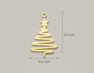 Christmas Tree Pendant Necklace in Gold Plated 925 Sterling Silver – 4