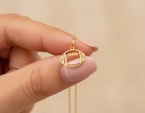 Football Necklace: Gold Plated Sports Jewelry – 2