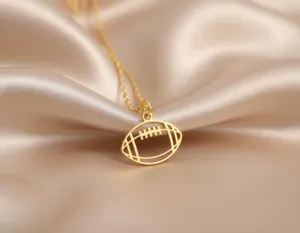 Football Necklace: Gold Plated Sports Jewelry – 3