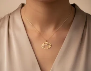 Football Necklace: Gold Plated Sports Jewelry – 1