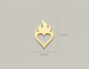 Flame Heart Necklace – Gold Finish Delicate Pendant – 4