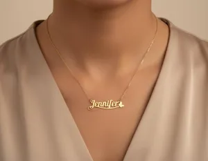 Personalized Name Necklace with Butterfly Detail in Gold Plating – 1
