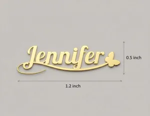 Personalized Name Necklace with Butterfly Detail in Gold Plating – 4