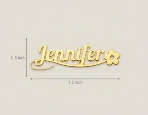 Personalized Name Necklace with Floral Design in Gold Plated Sterling Silver – 4