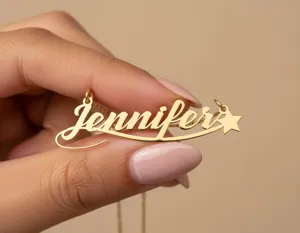 Personalized Name Necklace with Gold Plated Star Pendant – 1