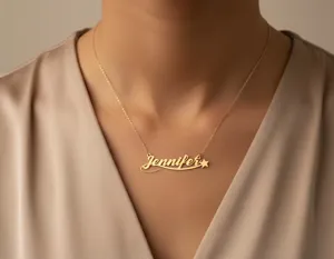 Personalized Name Necklace with Gold Plated Star Pendant – 2