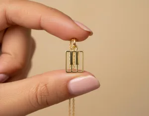 Piano Keys Necklace – Gold Plated Musical Pendant for Music Lovers – 3