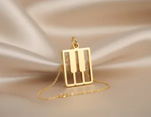 Piano Keys Necklace – Gold Plated Musical Pendant for Music Lovers – 1