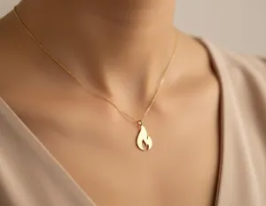 Flame Pendant Necklace in 925 Sterling Silver, Gold or Rose Gold – 2