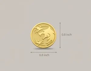 Wolf Pendant Necklace: Gold Plated Round Wolf Design – 3