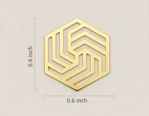 Geometric Pendant Necklace - Hexagonal Gold Finish Design – 4