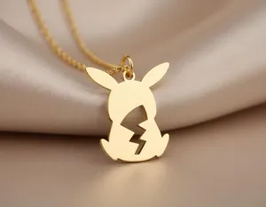 Pikachu Necklace in Gold Plating – Cute Character Pendant – 3