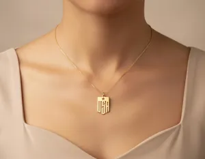 USA Necklace: Gold Plated Shield Pendant in 925 Sterling Silver – 2