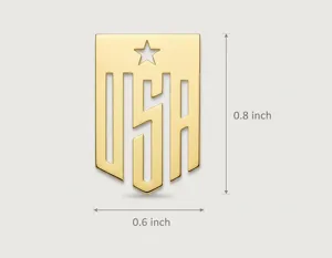 USA Necklace: Gold Plated Shield Pendant in 925 Sterling Silver – 4