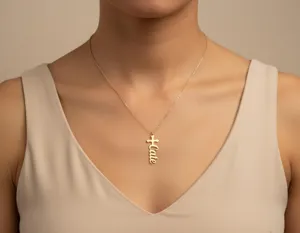 Personalized Cross Name Necklace in Gold Finish, Faith Jewelry – 2