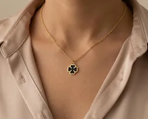Clover Pendant Necklace in Sterling Silver - Four Leaf Clover Jewelry – 2