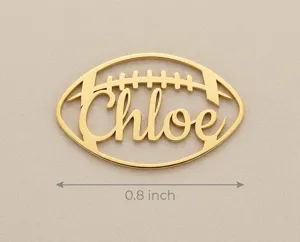 Personalized Football Necklace – Custom Name Sterling Silver Pendant – 4
