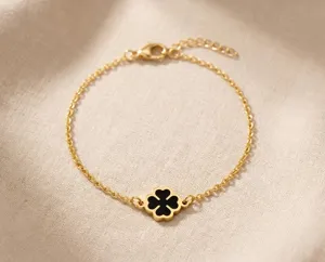 Four Leaf Clover Bracelet – Sterling Silver Lucky Charm – 2