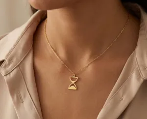 Hourglass Pendant Sterling Silver Minimalist Necklace – 1