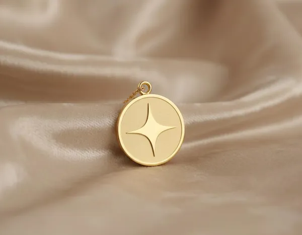 Star Pendant Necklace in 925 Sterling Silver - Gold Finish