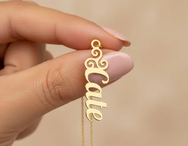 Triskelion Name Necklace – Personalized Swirled Letter Pendant