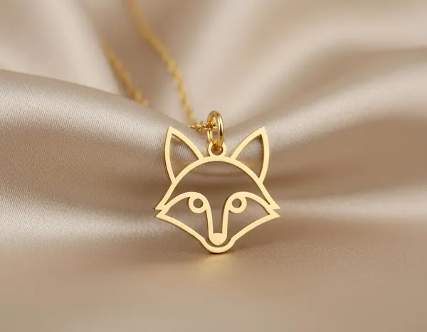 Fox Pendant Necklace in 925 Sterling Silver with Optional Gold Plating