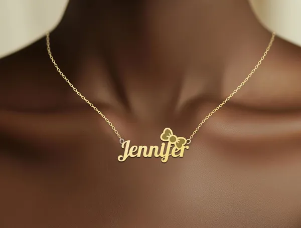 Cute Custom Bow Pendant Necklace – Personalized Name Jewelry in Sterling Silver