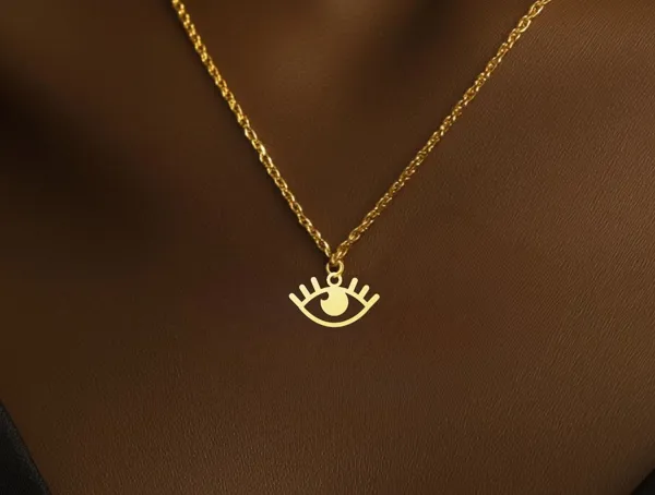 Evil Eye Necklace with Eye of Horus Charm in Sterling Silver