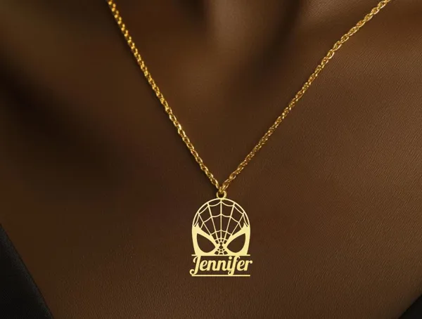 Personalized Spiderman Necklace Charm in 925 Sterling Silver