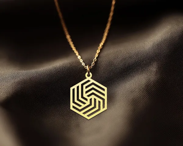 Geometric Hexagon Necklace – Modern Minimalist Pendant